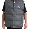 Dolce & Gabbana Elegant Chevron Knit Wool Blend Vest Jacket