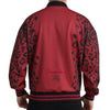 Dolce & Gabbana Red Leopard Print Bomber Jacket