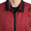 Dolce & Gabbana Red Leopard Print Bomber Jacket