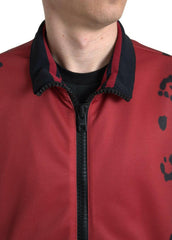 Red Leopard Print Bomber Jacket