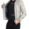 Dolce & Gabbana Cream Leather Bomber Jacket