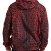 Dolce & Gabbana Red Leopard Hooded Bomber Jacket