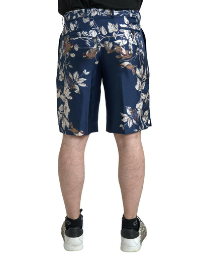 Dolce & Gabbana Silken Floral Bermuda Shorts in Blue