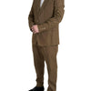 Dolce & Gabbana Elegant Brown Silk Blend Taormina Suit