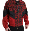 Dolce & Gabbana Red Leopard Zip Sweater Jacket