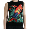 Dolce & Gabbana Elegant Crew Neck Wool Silk Tank with Bird Embroidery