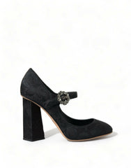 Dolce & Gabbana Chic Black Brocade Mary Janes Pumps