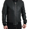 Dolce & Gabbana Elegant Black Leather Bomber Jacket