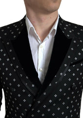 Elegant Geometric Patterned Slim Blazer