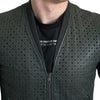 Dolce & Gabbana Emerald Green Goatskin Bomber Jacket