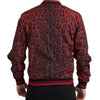 Dolce & Gabbana Red Leopard Print Bomber Jacket