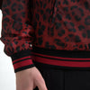 Dolce & Gabbana Red Leopard Print Bomber Jacket