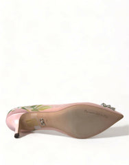 Dolce & Gabbana Elegant Pink Floral Crystal Pumps