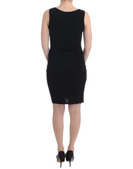 Elegant Black Sheath Knee-Length Dress