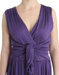 John Galliano Elegant Purple Knee-Length Jersey Dress