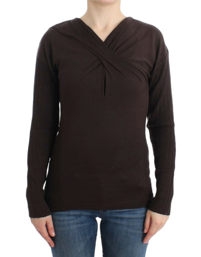 Cavalli Chic Keyhole Virgin Wool Sweater