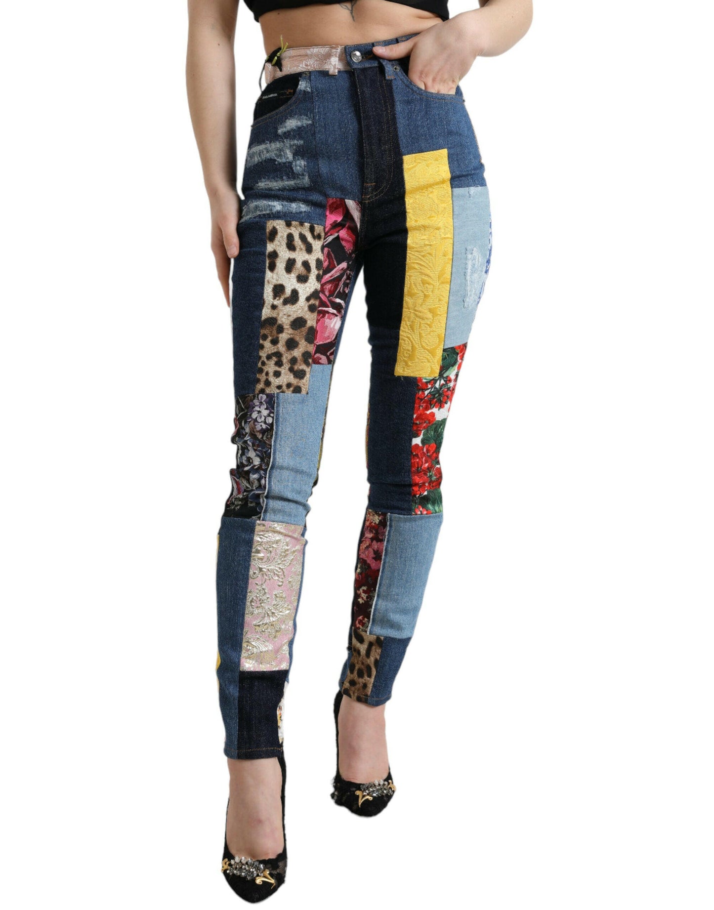 Dolce & Gabbana Vibrant Patchwork Skinny Jeans