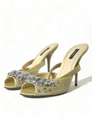 Dolce & Gabbana Crystal Embellished Silk Sandals