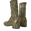 Dolce & Gabbana Elegant Mid Calf Gold Boots Exclusive Design