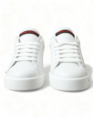 Dolce & Gabbana Elegant White Leather Portofino Sneakers