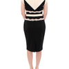 Cavalli Elegant Sheath Lace Dress in Black and Beige