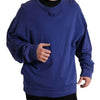 Dolce & Gabbana Royal Blue Cotton Crewneck Sweater