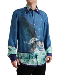 Dolce & Gabbana Elegant Ocean Print Silk Shirt