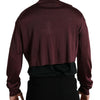 Dolce & Gabbana Maroon Turtleneck Viscose Sweater