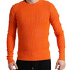 Dolce & Gabbana Sleek Sunset Orange Knitted Pullover Sweater