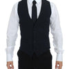 Dolce & Gabbana Elegant Blue Wool Dress Vest