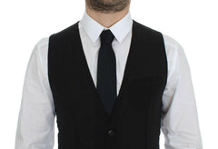 Elegant Black Wool Dress Vest