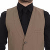 Dolce & Gabbana Elegant Beige Cotton Dress Vest – Slim Fit