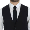 Dolce & Gabbana Elegant Gray Striped Wool-Silk Dress Vest