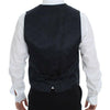 Dolce & Gabbana Elegant Gray Striped Wool-Silk Dress Vest