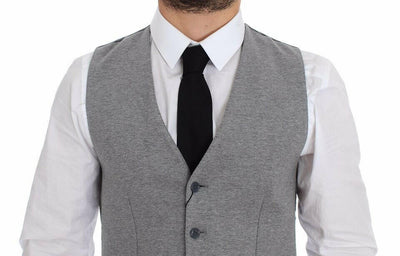 Dolce & Gabbana Elegant Gray Cotton Stretch Dress Vest