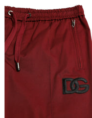 Maroon Cotton Stretch Jogger Pants