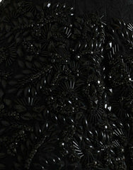 Black Crystal-Embellished Runway Skirt