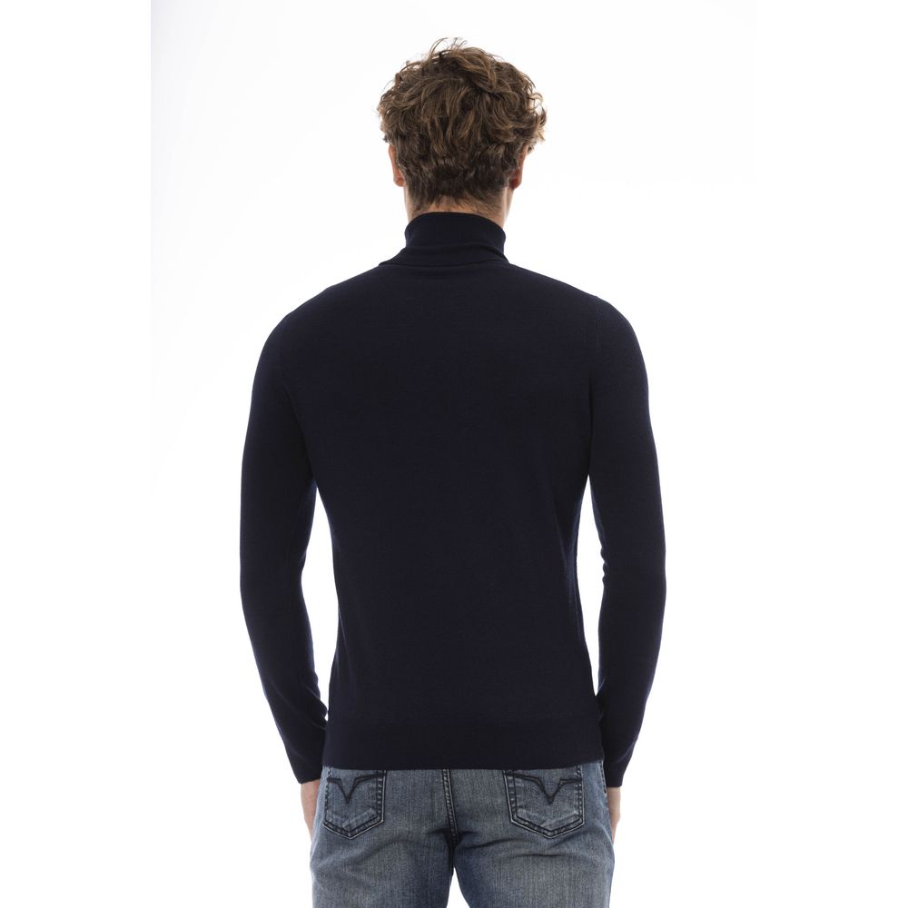 Baldinini Trend Blue Wool Men Sweater