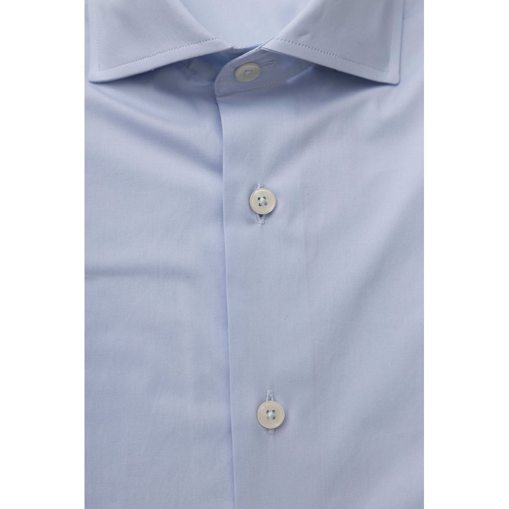 Bagutta Light Blue Cotton Mens Shirt