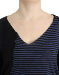 Costume National Striped V-Neck Luxury Sweater