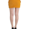 Costume National Chic Yellow Corduroy Mini Skirt