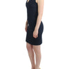 Costume National Chic Blue V-Neck Knee-Length Dress