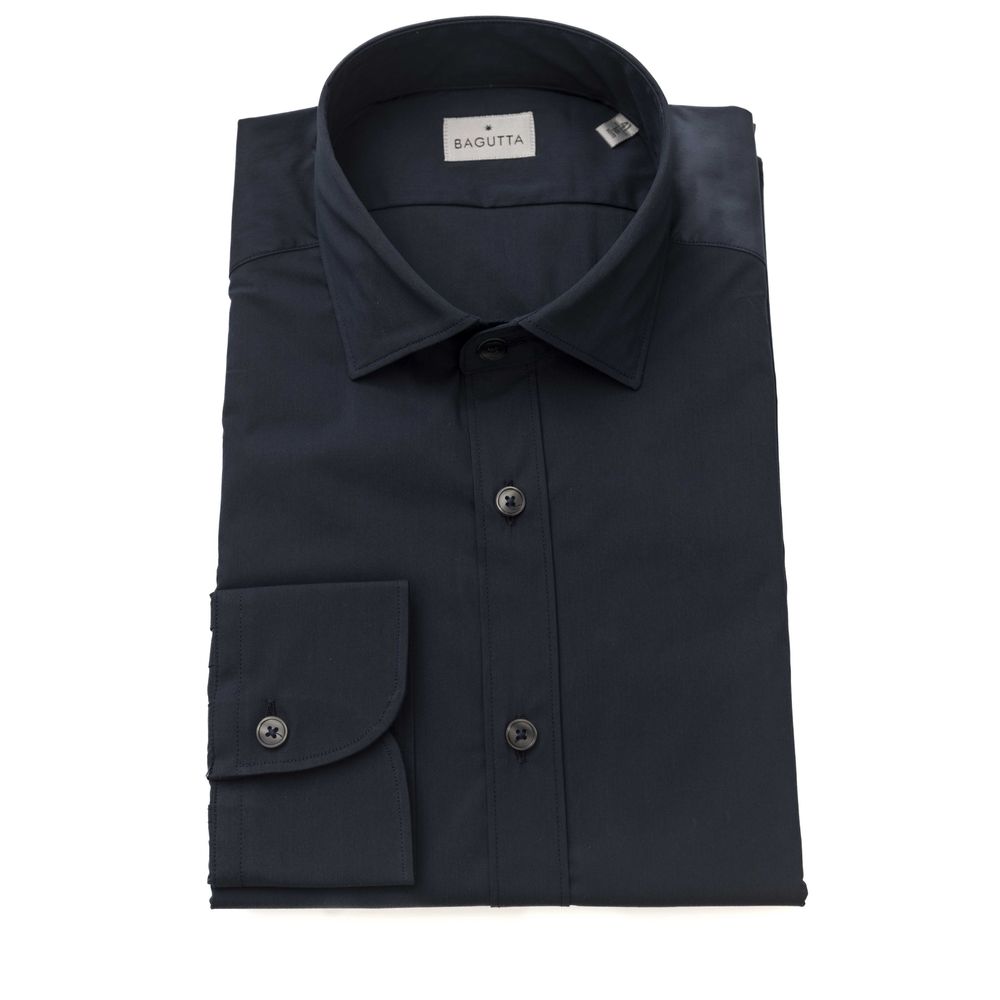 Bagutta Blue Cotton Men's Slim Shirt