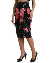 Floral High Waist Pencil Skirt