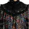 Dolce & Gabbana Elegant Floral Silk Blouse with Lace Trim