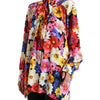 Dolce & Gabbana Floral Silk Blouse with Front Tie Fastening