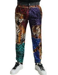 Multicolor Tiger Print Loose Denim Jeans