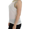 Dolce & Gabbana Elegant Sleeveless Silk Blouse with Crystal Embellishment