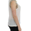 Dolce & Gabbana Elegant Sleeveless Silk Blouse with Crystal Embellishment