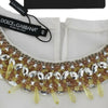 Dolce & Gabbana Elegant Sleeveless Silk Blouse with Crystal Embellishment